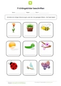 Frühlingsbilder beschriften Frühlingsbilder beschriften