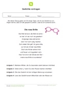 Arbeitsblatt: Gedicht vortragen: Die rosa Brille