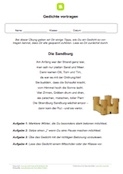 Arbeitsblatt: Gedicht vortragen: Die Sandburg