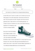 Arbeitsblatt: Gegenstandsbeschreibung: Der Turnschuh