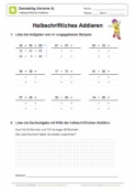 Arbeitsblatt: Halbschriftliche Addition - 2 Zahlen (Variante A) - 02