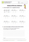 Arbeitsblatt: Halbschriftliche Addition - 2 Zahlen (Variante A) - 03