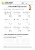 Arbeitsblatt: Halbschriftliche Addition - 2 Zahlen (Variante B) - 01