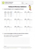 Arbeitsblatt: Halbschriftliche Addition - 3 Zahlen (Variante A) - 01