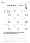 Arbeitsblatt: Halbschriftliche Addition - 3 Zahlen (Variante B) - 01