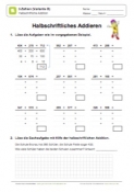 Arbeitsblatt: Halbschriftliche Addition - 3 Zahlen (Variante B) - 02