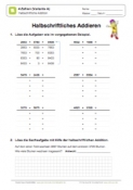 Arbeitsblatt: Halbschriftliche Addition - 4 Zahlen (Variante A) - 02