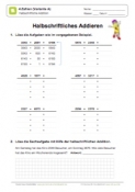 Arbeitsblatt: Halbschriftliche Addition - 4 Zahlen (Variante A) - 03