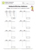 Arbeitsblatt: Halbschriftliche Addition - 4 Zahlen (Variante B) - 01