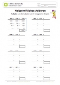 Arbeitsblatt: Halbschriftliche Addition - 4 Zahlen (Variante B) - 03