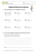 Arbeitsblatt: Halbschriftliche Division Übungen 01