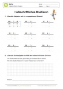 Arbeitsblatt: Halbschriftliche Division Übungen 06