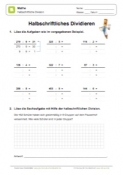 Arbeitsblatt: Halbschriftliche Division Übungen 10