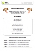 Arbeitsblatt: Hunde-Gedicht