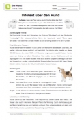 Arbeitsblatt: Infotext zum Hund