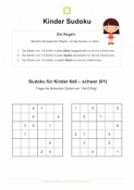 Arbeitsblatt: Kinder Sudoku 6x6 - 01 (schwer)