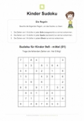 Arbeitsblatt: Kinder Sudoku 9x9 - 01 (mittel)