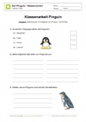 Arbeitsblatt: Klassenarbeit Pinguine