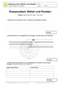 Klassenarbeit Weltall und Planeten