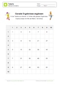 Arbeitsblatt: Kleines 1x1: Gerade Ergebnisse in Tabelle ergänzen