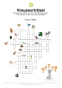 Arbeitsblatt: Kreuzworträtsel Tiere