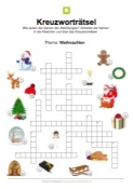 Arbeitsblatt: Kreuzworträtsel Weihnachten