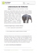 Arbeitsblatt: Lebensräume der Elefanten
