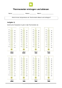 Lernwerkstatt Temperatur Thermometer ablesen Lernwerkstatt Temperatur Thermometer ablesen