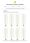 Lernwerkstatt Temperatur Thermometer ablesen