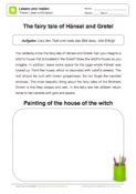 Lesen und malen auf Englisch - Hänsel & Gretel