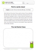 Lesen und malen auf Englisch - Santa claus