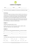 Arbeitsblatt: Lesetext mit Aufgaben