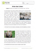 Arbeitsblatt: Löwenarten