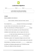 Lückentext Adjektive Frühling Lückentext Adjektive Frühling