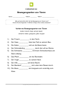 Lückentext: Bewegung von Tieren Lückentext: Bewegung von Tieren