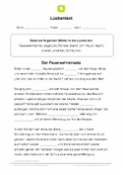 Lückentext: Der Feuerwehreinsatz