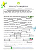 Arbeitsblatt: Lückentext Frühling (Adjektive)