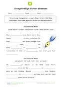 Lückentext mit ungregelmäßigen Verben
