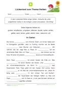 Arbeitsblatt: Lückentext Verben - Im Garten