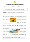Lückentext zum Sommer (Adjektive) Lückentext zum Sommer (Adjektive)