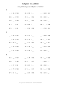 Arbeitsblatt: Mathe Aufgaben Addition zweistellig