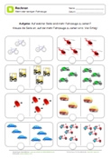 Arbeitsblatt: Mehr oder weniger: Fahrzeuge