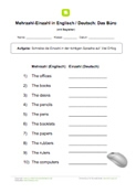 Mehrzahl (Englisch) - Einzahl (Deutsch): Büro Mehrzahl (Englisch) - Einzahl (Deutsch): Büro
