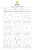 Arbeitsblatt: Mengen ankreuzen mit Würfeln