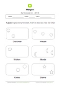 Arbeitsblatt: Mengen bilden: Symbole bis 8