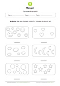 Arbeitsblatt: Mengen: Symbole zählen bis 8