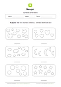 Arbeitsblatt: Mengen: Symbole zählen bis 9