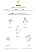 Arbeitsblatt: Mengenanzahl von Händen ablesen