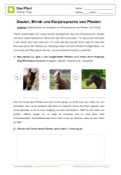 Arbeitsblatt: Mimik, Gestik und Körpersprache bei Pferden