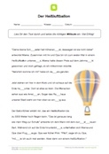 Arbeitsblatt: Mitlaute in Text einsetzen: Der Heißluftballon